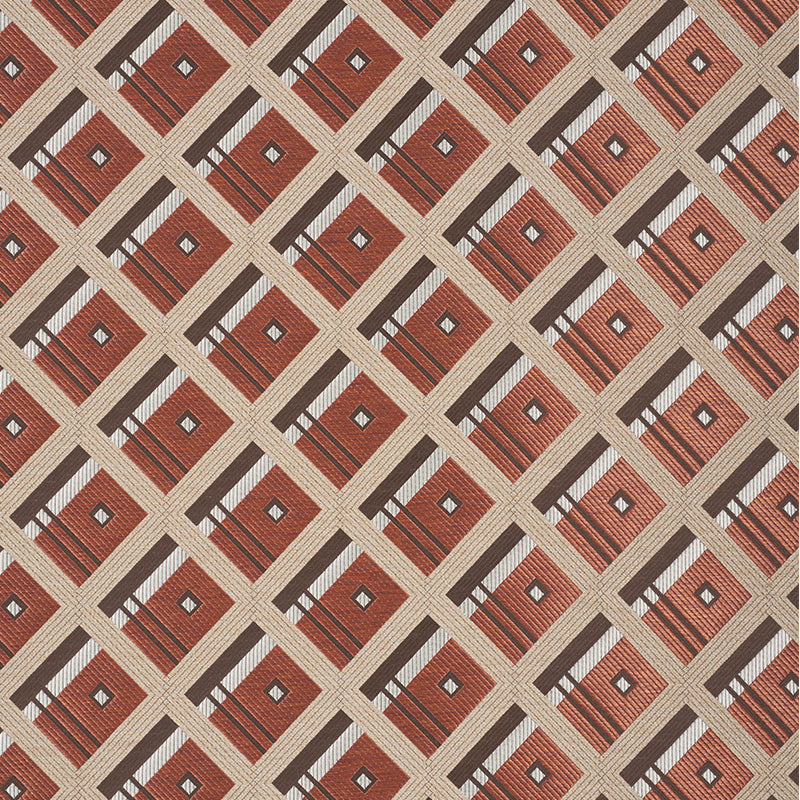 Schumacher Legrad Argyle Cognac Fabric - Eade's Wallpaper