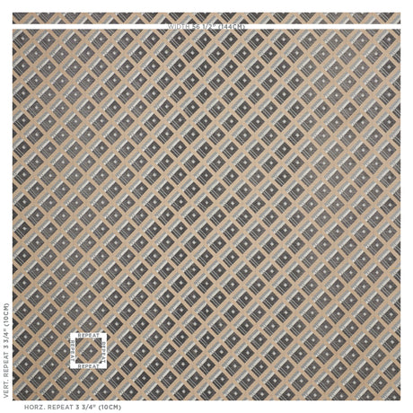 Schumacher Legrad Argyle Charcoal Fabric - Eade's Wallpaper
