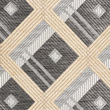 Schumacher Legrad Argyle Charcoal Fabric - Eade's Wallpaper