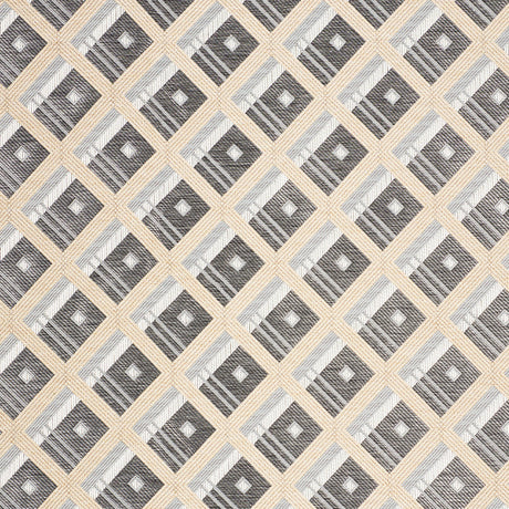 Schumacher Legrad Argyle Charcoal Fabric - Eade's Wallpaper
