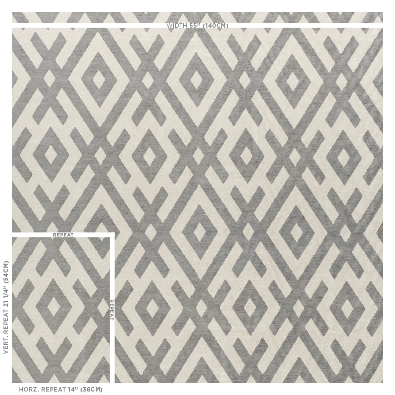 Schumacher Equix Charcoal Fabric