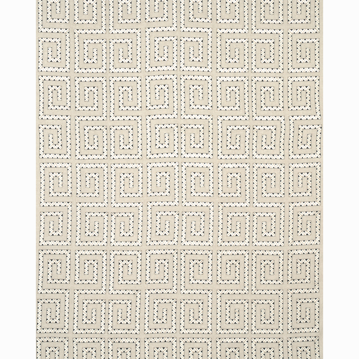 Schumacher Prado Embroidery Graphite Fabric - Eade's Wallpaper