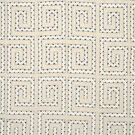 Schumacher Prado Embroidery Graphite Fabric - Eade's Wallpaper