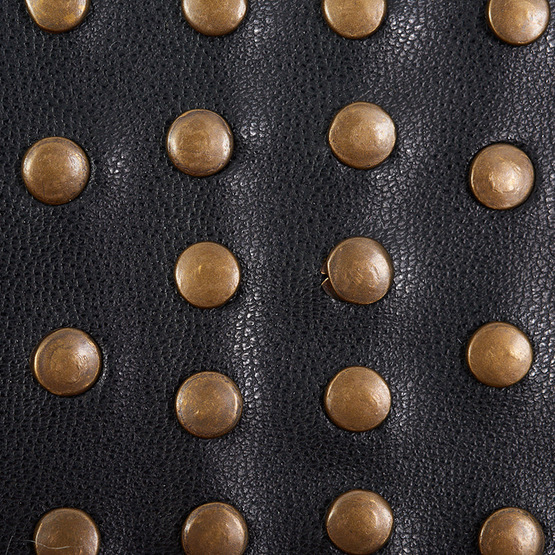 Schumacher 76092 STUDDED LEATHER TRIM in BLACK Trim - LUXE L