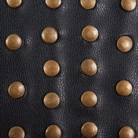 Schumacher 76092 STUDDED LEATHER TRIM in BLACK Trim - LUXE L