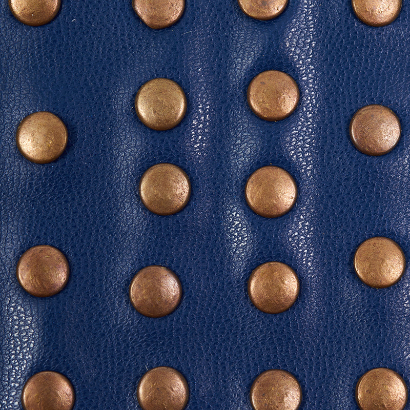Schumacher 76093 STUDDED LEATHER TRIM in NAVY Trim - LUXE LO