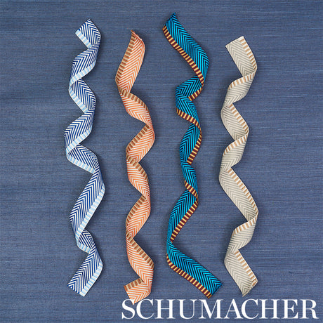 Schumacher 76113 CHEVRON TWILL TAPE in BLUE Trim - CLUB CAVA
