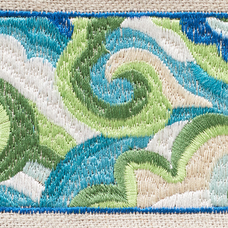 Schumacher 76221 Woodstock Tape in PEACOCK Trim - FREE SPIRI