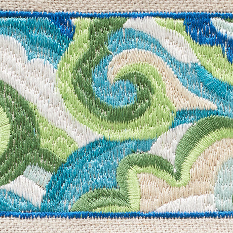 Schumacher 76221 Woodstock Tape in PEACOCK Trim - FREE SPIRI