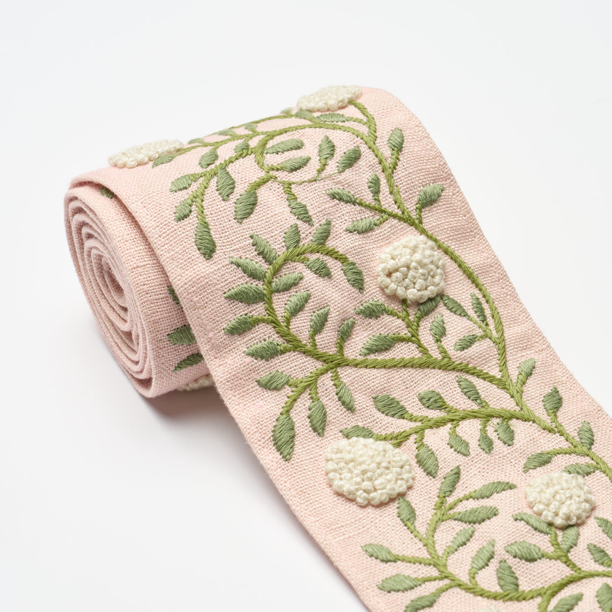 Schumacher 76296 ASHOKA TAPE in LEAF & BLUSH Trim - PERENNIA