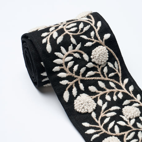 Schumacher 76298 ASHOKA TAPE in BLACK & CREAM Trim - PERENNI
