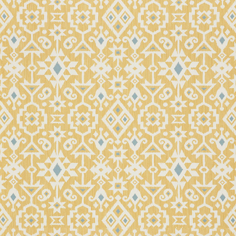 Schumacher Crusoe Ikat Yellow Fabric