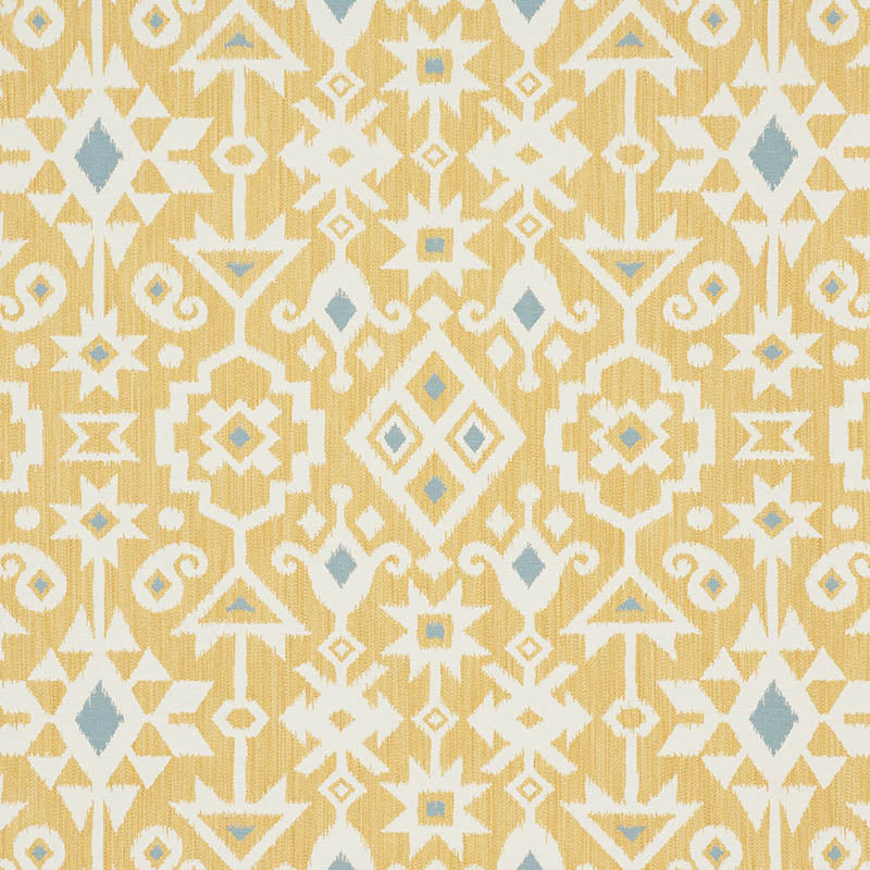 Schumacher Crusoe Ikat Yellow Fabric
