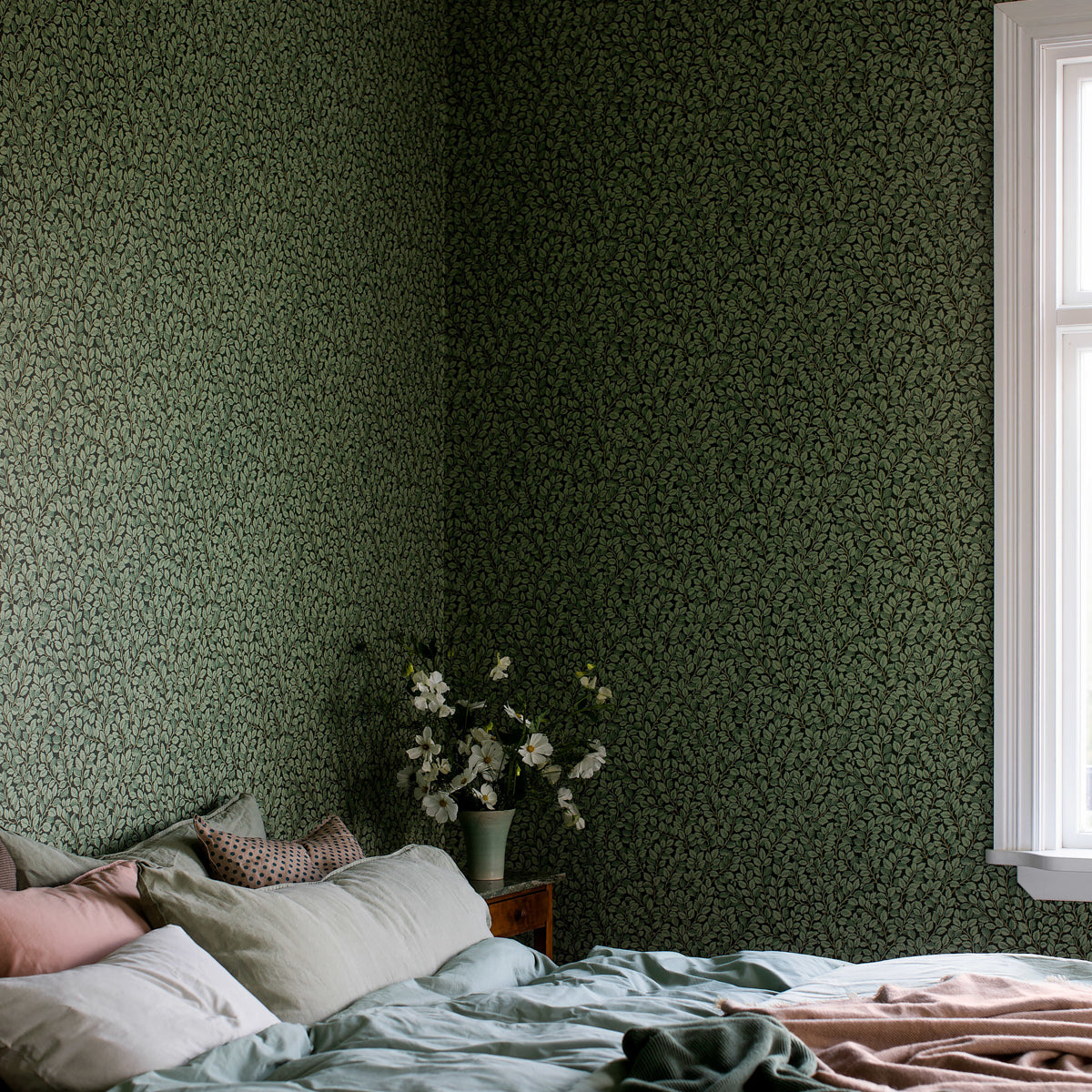 Schumacher 7663 HAZEL in SPRUCE Wallpaper - BORÃ…STAPETER