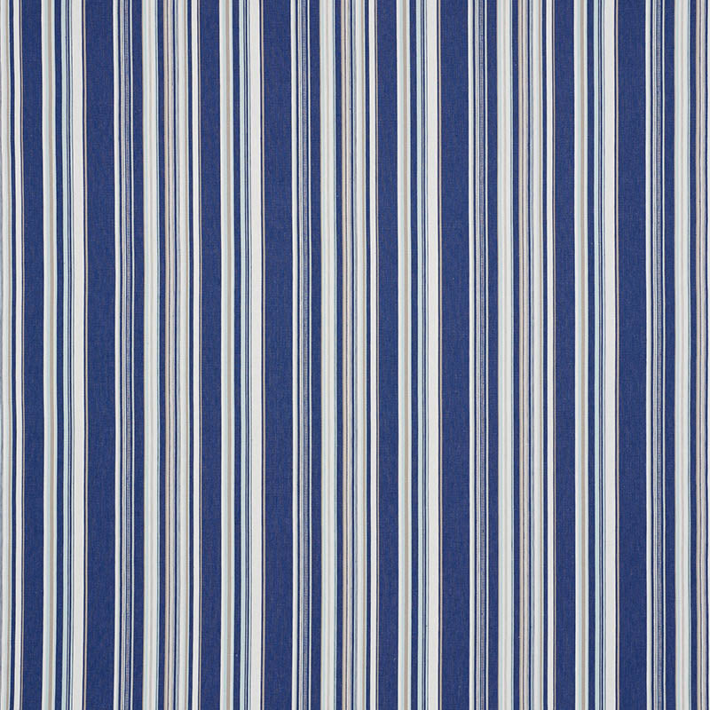 Schumacher Ponderosa Stripe Blue Fabric - Eade's Wallpaper