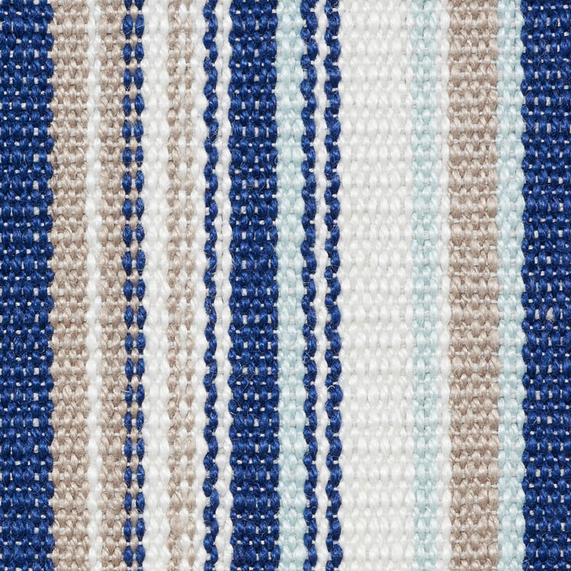 Schumacher Ponderosa Stripe Blue Fabric - Eade's Wallpaper
