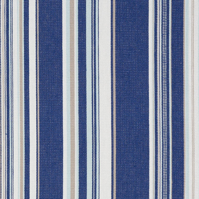 Schumacher Ponderosa Stripe Blue Fabric - Eade's Wallpaper