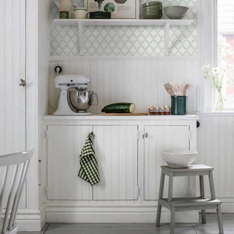 Schumacher 7671 TRELLIS LEAVES in LEAF Wallpaper - BORÃ…STAP