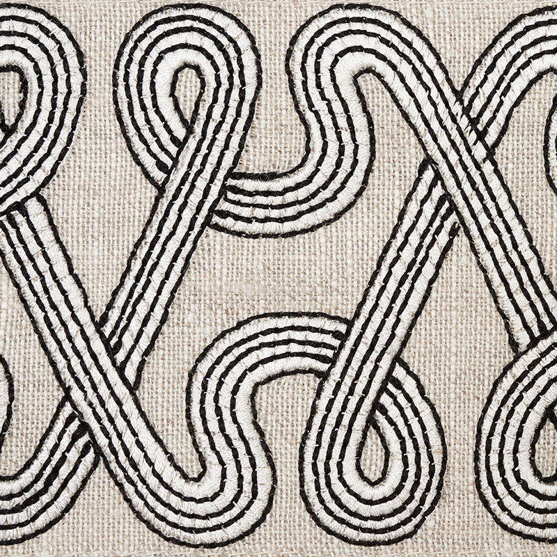 Schumacher 76732 FREEFORM EMBROIDERED TAPE in GRAPHITE Trim 