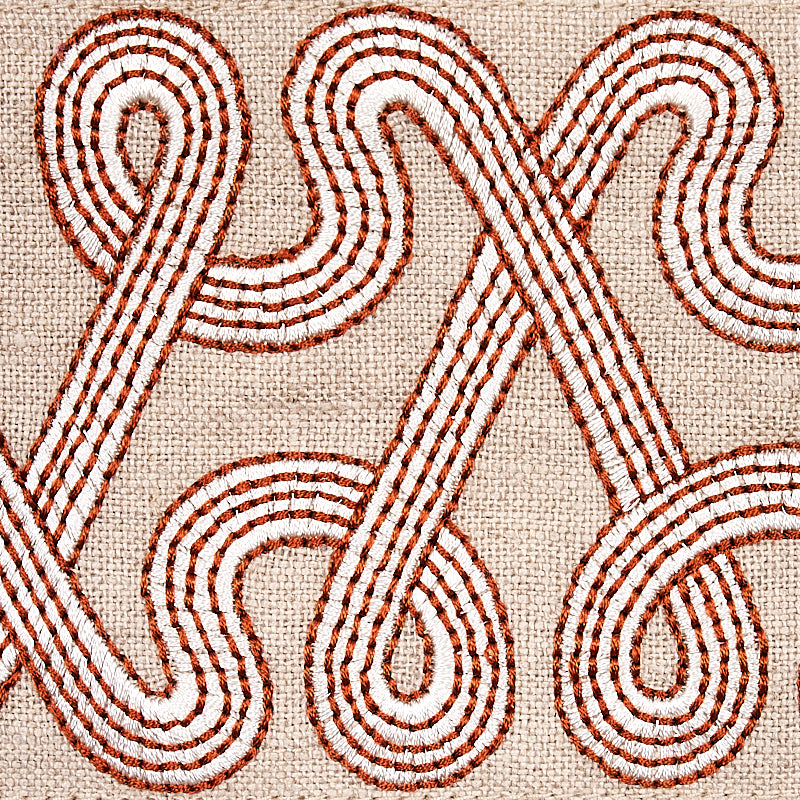 Schumacher 76734 FREEFORM EMBROIDERED TAPE in CLAY Trim - NA