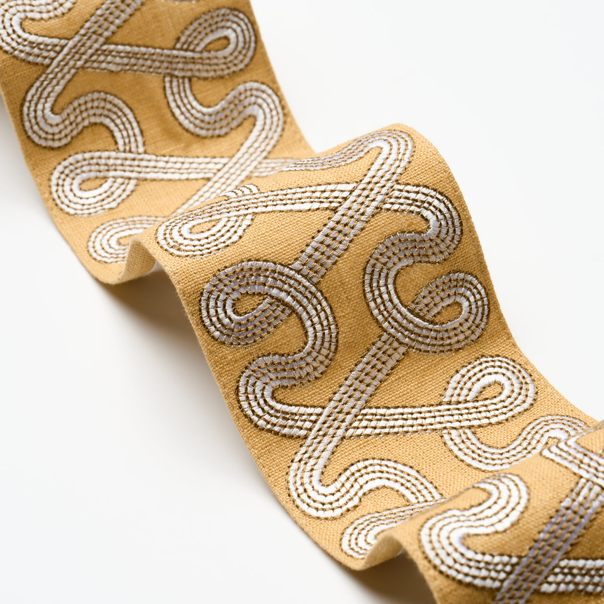 Schumacher 76735 FREEFORM EMBROIDERED TAPE in MAIZE Trim - P