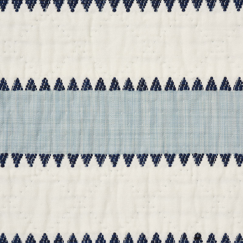 Schumacher Isolde Stripe Matelassé Sky Fabric