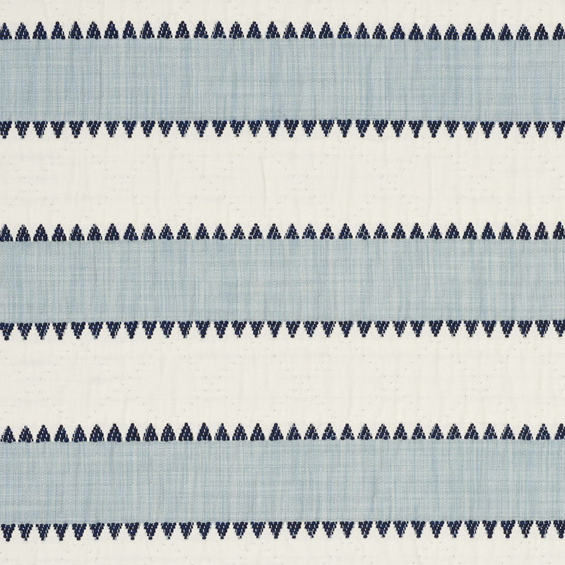 Schumacher Isolde Stripe Matelassé Sky Fabric