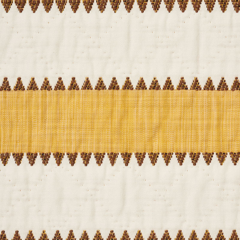 Schumacher Isolde Stripe Matelassé Yellow Fabric
