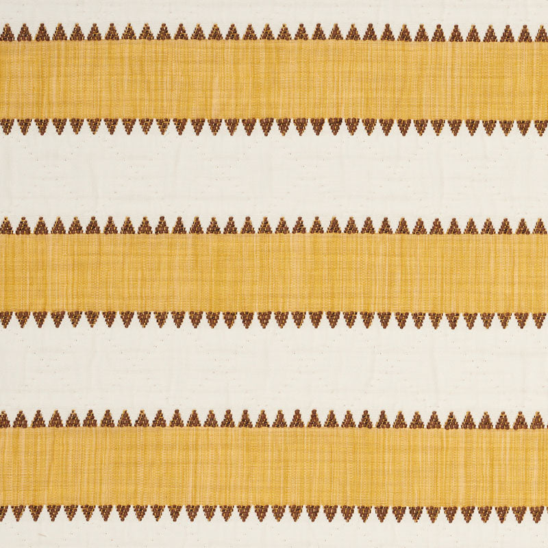 Schumacher Isolde Stripe Matelassé Yellow Fabric