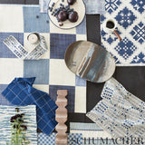 Schumacher Marietta Indigo Fabric - Eade's Wallpaper