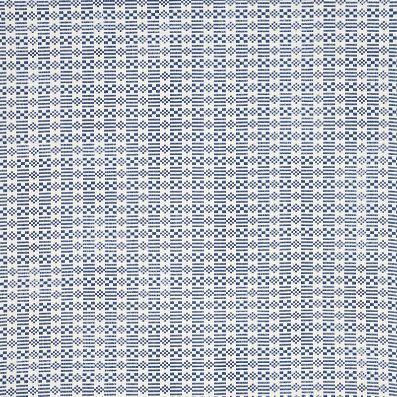 Schumacher Wilson Embroidery Indigo Fabric - Eade's Wallpaper