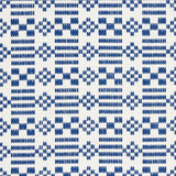 Schumacher Wilson Embroidery Indigo Fabric - Eade's Wallpaper