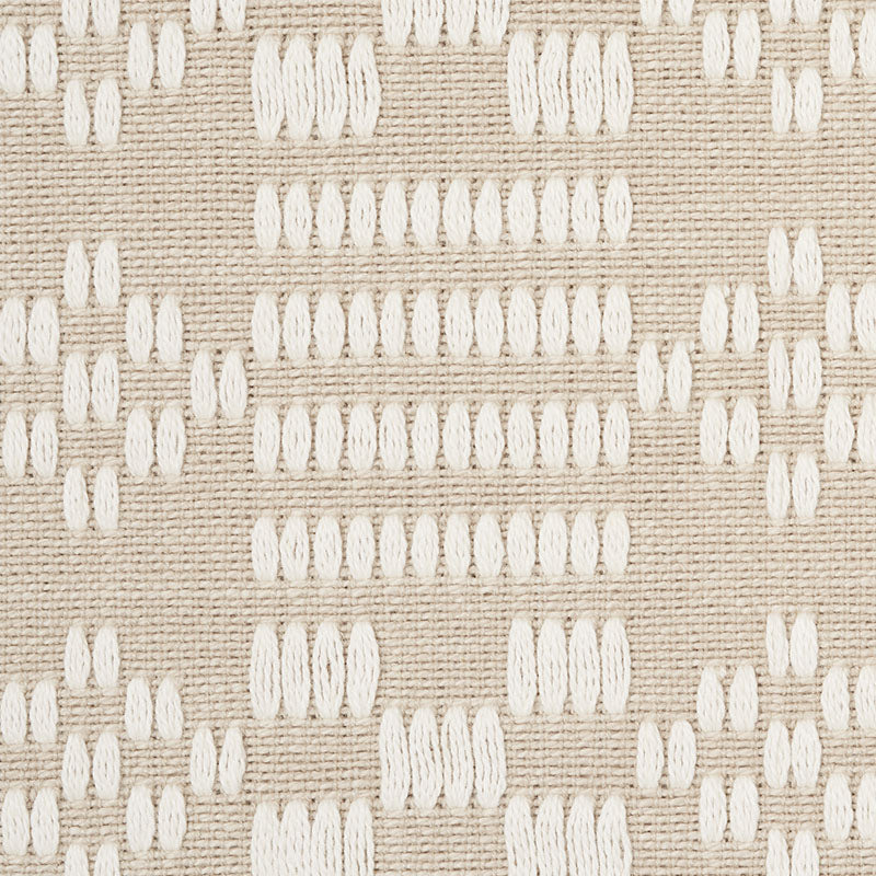 Schumacher Wilson Embroidery Sand Fabric - Eade's Wallpaper