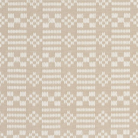 Schumacher Wilson Embroidery Sand Fabric - Eade's Wallpaper