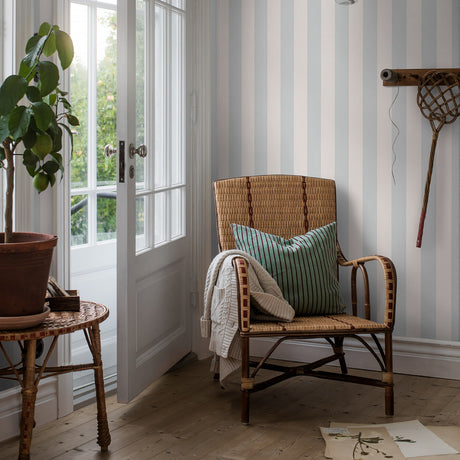 Schumacher 7683 FALSTERBO STRIPE in SKY Wallpaper - BORÃ…STA