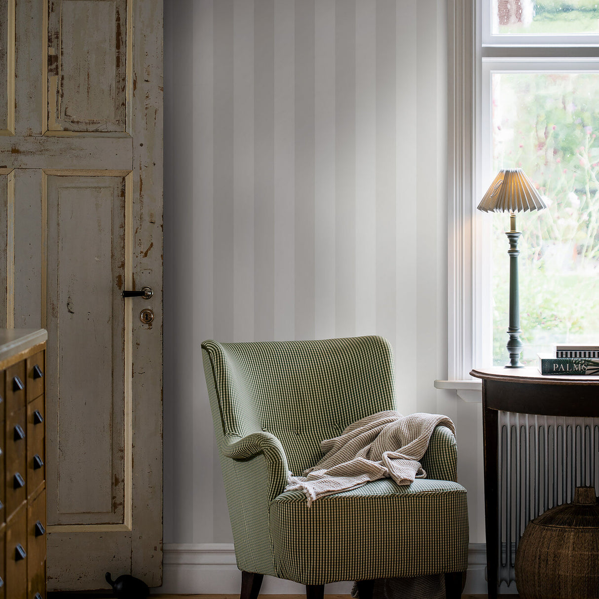 Schumacher 7687 FALSTERBO STRIPE in BONE Wallpaper - BORÃ…ST