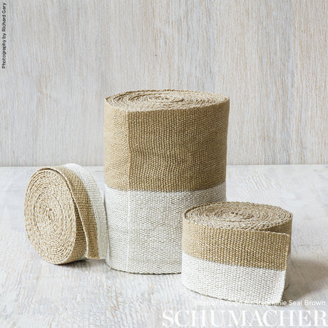 Schumacher 77050 MODERN NEUTRAL III WIDE TAPE in WHITE & GOL