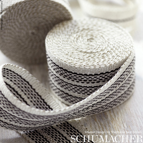 Schumacher 77070 AGNES MEDIUM TAPE in WHITE & BLACK Trim - S