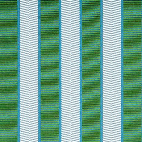 Schumacher Ribbon Stripe Emerald Fabric - Eade's Wallpaper