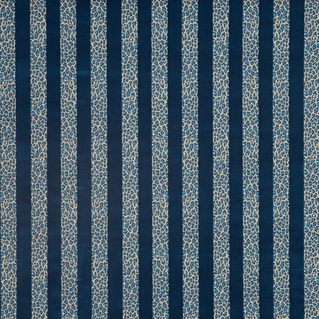 Schumacher Guepard Stripe Velvet Mediterranean Fabric