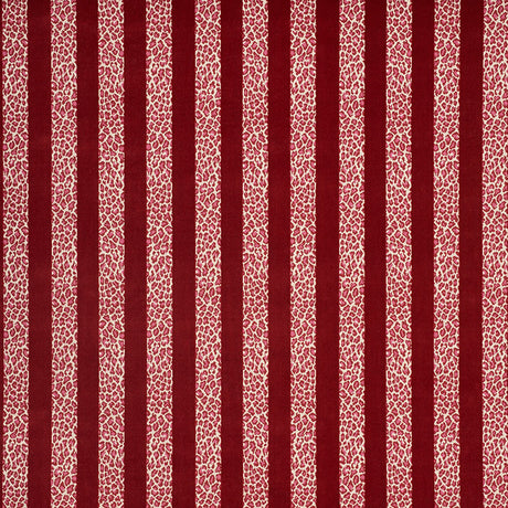 Schumacher Guepard Stripe Velvet Red Fabric