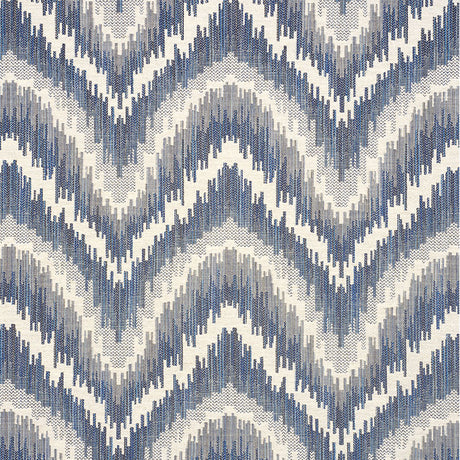 Schumacher Von Armin Blue Fabric - Eade's Wallpaper