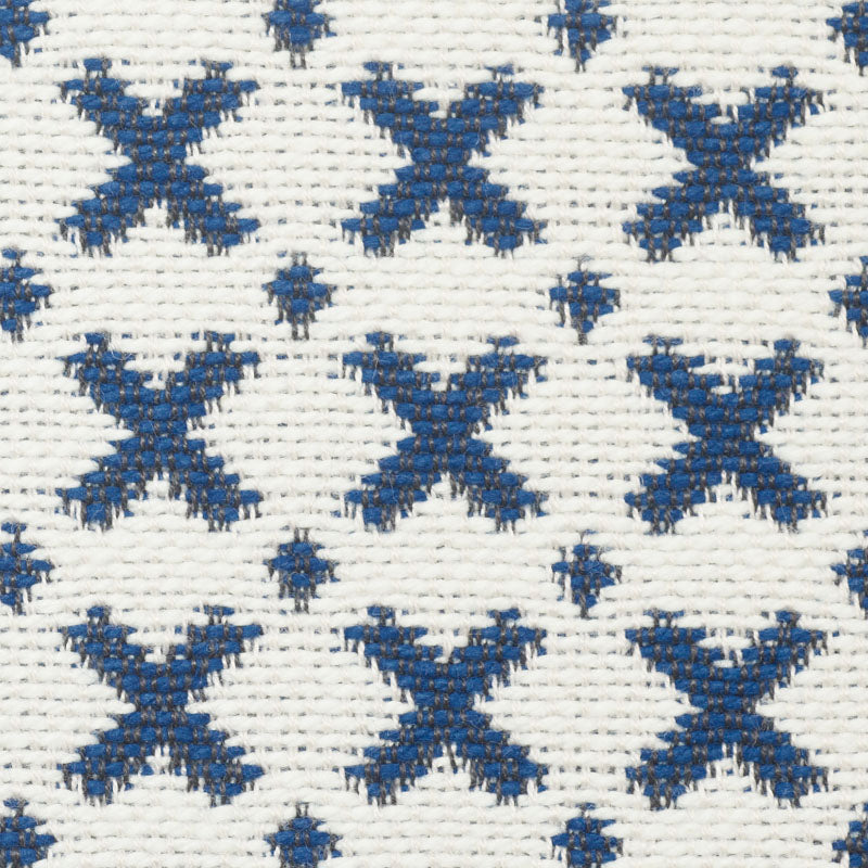 Schumacher Elias Blue & Ivory Fabric