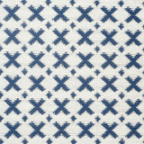 Schumacher Elias Blue & Ivory Fabric
