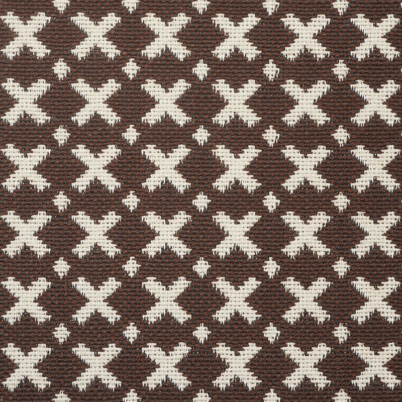 Schumacher Elias Brown & Ecru Fabric