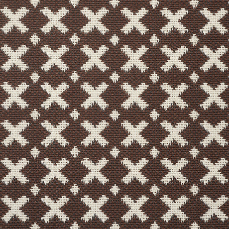 Schumacher Elias Brown & Ecru Fabric