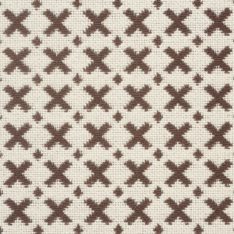 Schumacher Elias Brown & Ecru Fabric