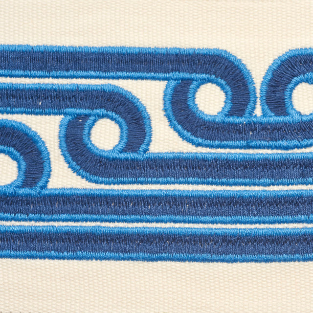 Schumacher 77210 GALLOWAY TAPE in BLUE Trim - STEP LIVELY