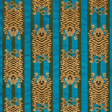 Schumacher Jokhang Tiger Velvet Peacock & Olive Fabric