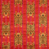 Schumacher Jokhang Tiger Velvet Red & Pink Fabric